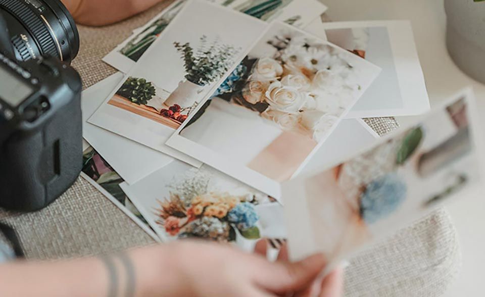 Person ordering photo prints from a phone in Dublin
